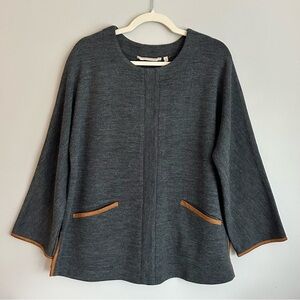 Soft Surroundings Tunic Sweater Hanna Wool Blend Charcoal Size Large P